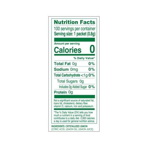 TRUE LEMON Water Enhancer, Bulk Dispenser, 100 Count (Pack of 1), 0 Calorie Drink Mix Packets For Water, Sugar Free Lemon Flavoring Powder Packets