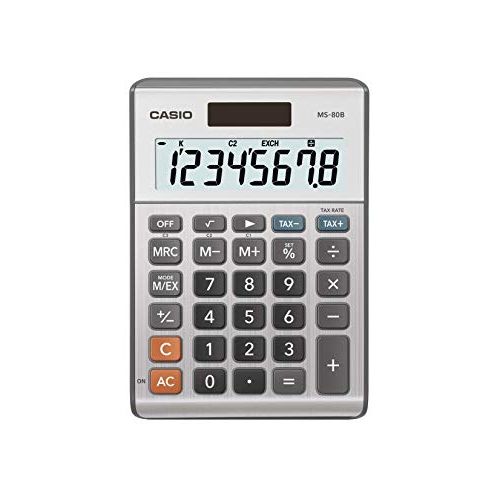 Casio MS-80B Calculator – Desktop Calculator with Tax & Currency Tools | General Purpose | Large Display | Ideal for Home, Office & Everyday Math