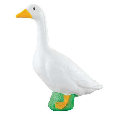 Fox Valley Traders Official Gaggleville 23 inch Large White Goose, Plastic Garden Décor, Vibrant and Clean Painted Goose Feet - Indoor or Outdoor Decorative Figurine for Garden, Patio, or Entryway Accent