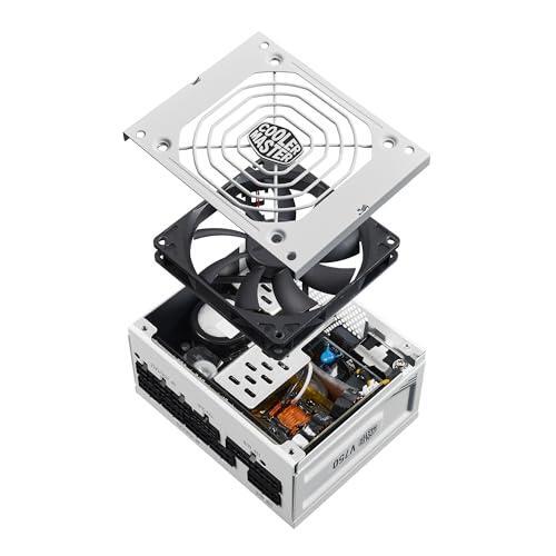 Cooler Master V750 SFX Gold White ATX ITX Full Modular Power Supply, ATX 3.1 90° 12VHPWR|450W PCIe 5.1, 750W 80Plus Gold, Supports RTX 5070 Ti|RX 9070 XT, Customized Cable, 100mm|3.9", 10-Year