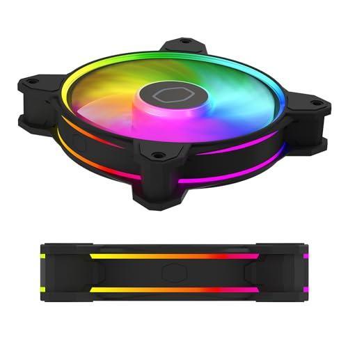 Cooler Master MF120 Halo² 3in1 PC Case|Liquid Cooler|Air Cooler Fan, 120mm Fan, Dual-Loop aRGB Rings, Dynamic PWM 2,050 RPM, Air Balance Blades, aRGB Lighting, Hybrid Frame