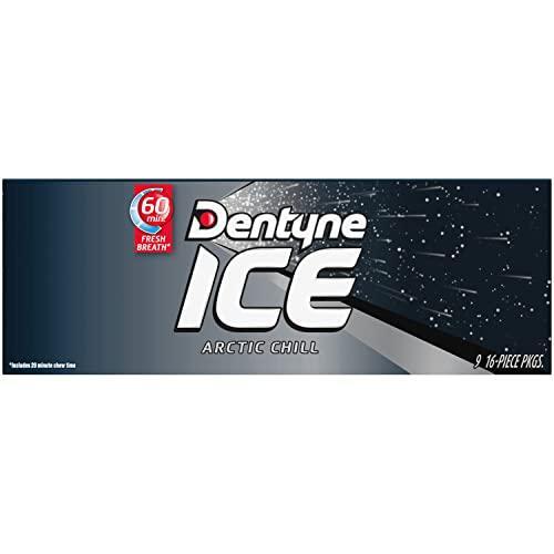 Dentyne Ice Arctic Chill Sugar-Free Chewing Gum, 9 Packs of 16 Pieces (144 Total Pieces)