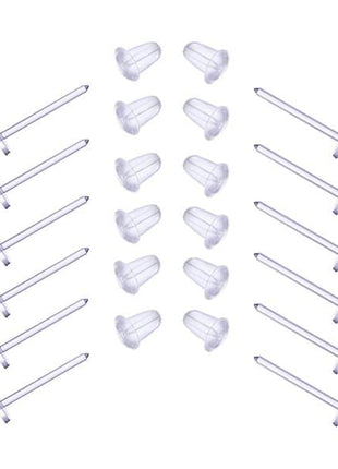 Elfstone 3mm Invisible Plastic Earrings Blank Pins Stud Tiny Head Findings DIY Supplies (200 pieces/100 Pairs)