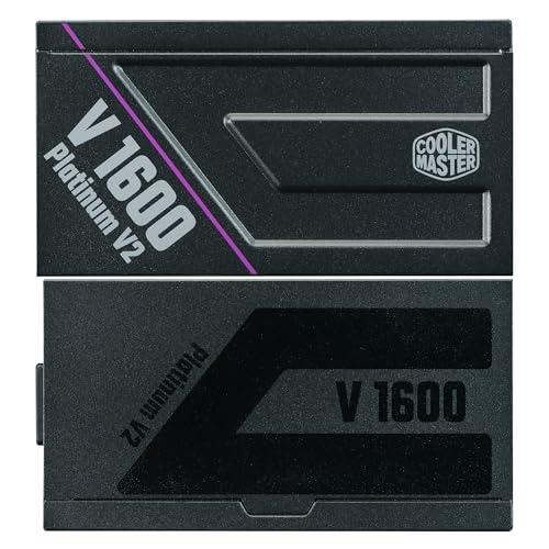 Cooler Master V Platinum 1600 V2 ATX 3.1 Full Modular Power Supply, 1600W 80+ Platinum, Dual 90° 12VHPWR|600W PCIe 5.1, GPU Support RTX 4090, Purple Anodic-Coated Heat Sink, Mobius Fan, 12-Year