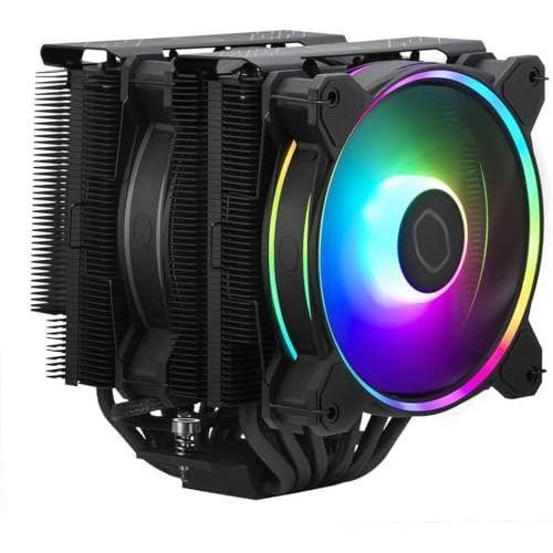 Cooler Master Hyper 622 Halo White Dual Tower CPU Air Cooler, 120 Halo² PWM Fan, Dual Loop ARGB, 6 Copper Heat Pipes, Nickel-Plated, 154mm Tall, AMD Ryzen AM5|AM4, Intel LGA 1851|1700|1200 Brackets