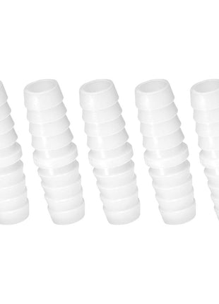 Quickun Plastic Hose Barb Fitting, 3/8" x 3/8" Barbed Splicer Mender Joint Adapter Union Fitting (Pack of 5)