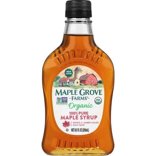 Maple Grove Farms Organic Pure Maple Syrup, Grade A Amber, 8.5 Ounce