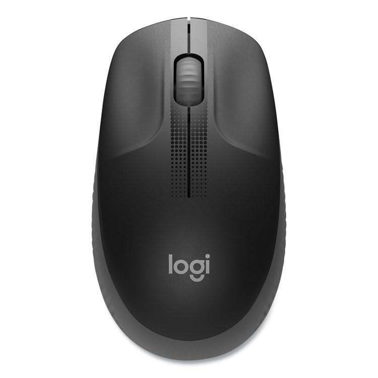 Logitech Wireless Mouse M190 - Full Size Ambidextrous Curve Design, 18-Month Battery with Power Saving Mode, Precise Cursor Control & Scrolling, Wide Scroll Wheel, Thumb Grips (Charcoal)