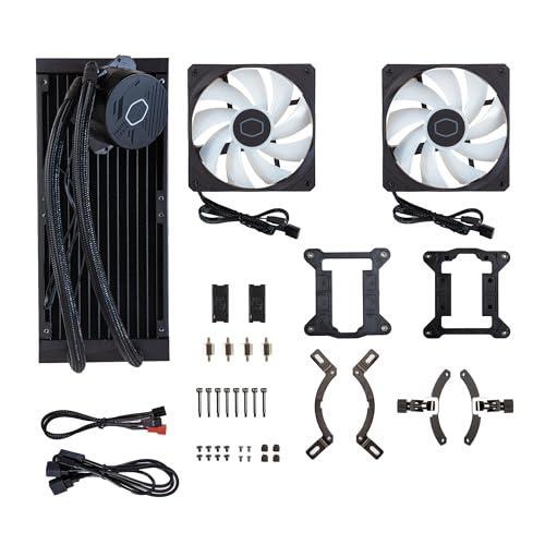 Cooler Master MasterLiquid 240L Core 240mm Close-Loop AIO Liquid Cooler, ARGB Sync, Gen S Coldplate Pump, 120mm PWM, CryoFuze 14W/mK, AMD Ryzen AM5/AM4, Intel LGA1700/1200 (MLW-D24M-A18PZ-R1) , Black