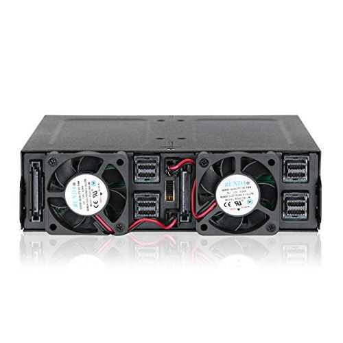 ICY DOCK 4 Bay 2.5 NVMe U.2/U.3 SSD PCIe 4.0 Rugged Mobile Rack Enclosure for 5.25" Bay (4 x Mini-SAS HD) | ToughArmor MB699VP-B