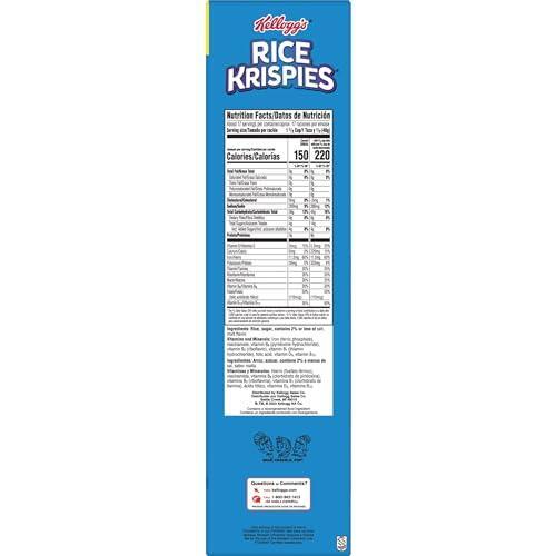Kellogg's Rice Krispies Cold Breakfast Cereal, 8 Vitamins and Minerals, Rice Krispies Treats, Giant Size, Original, 24oz Box (1 Box)