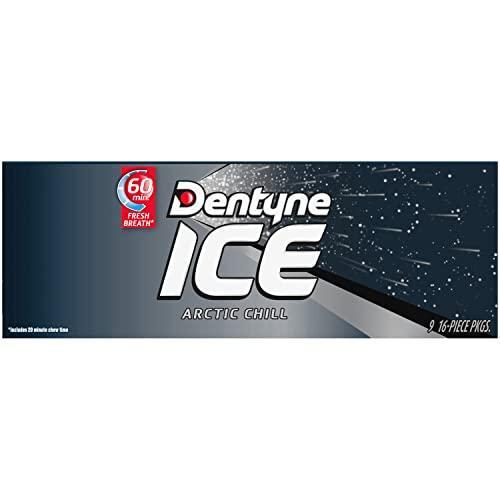 Dentyne Ice Arctic Chill Sugar-Free Chewing Gum, 9 Packs of 16 Pieces (144 Total Pieces)