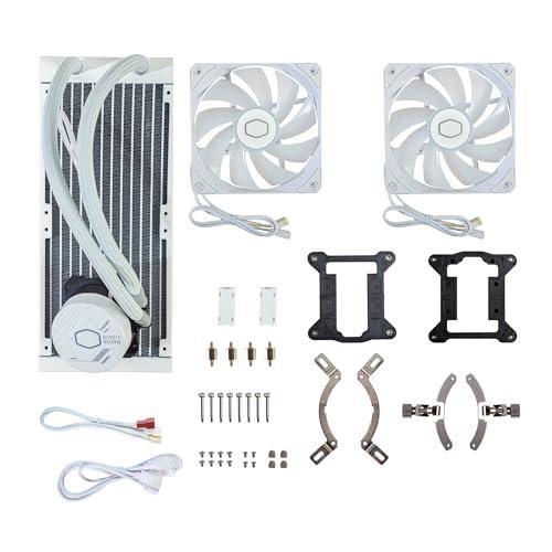 Cooler Master MasterLiquid 240L Core White 240mm Close-Loop AIO Liquid Cooler, ARGB Sync, Gen S Coldplate Pump, 120mm PWM, CryoFuze 14W/mK, AMD Ryzen AM5/AM4, Intel LGA1700/1200 (MLW-D24M-A18PZ-RW)