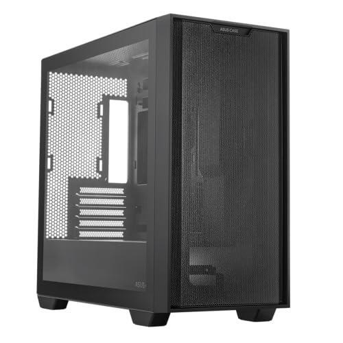 ASUS A21 Micro-ATX Case Black Edition Supports Graphics Cards up to 380mm, 360mm Coolers, & Standard ATX PSUs, Porous Front-Panel Mesh, Compatible with New BTF Hidden Connector Technology