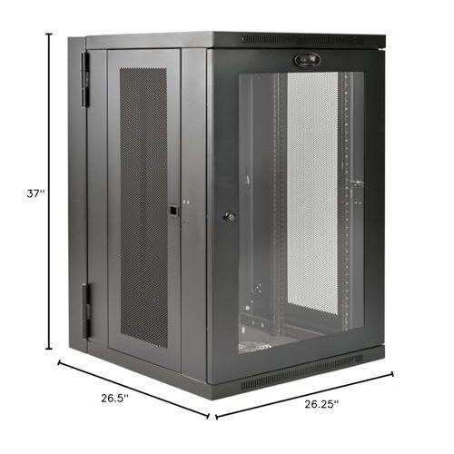 Tripp Lite 18U Wall Mount Rack Enclosure Server Cabinet with Acrylic Glass Door, Hinged Back, 24.5 in. Deep, UPS-Depth (SRW18USDPG)