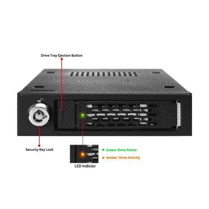 ICY DOCK Rugged Full Metal 2.5” SATA HDD & SSD Mobile Rack for External 3.5" Drive Bay | ToughArmor MB991SK-B