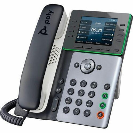 Poly Edge E320 IP Phone - Corded - Corded - Bluetooth - Desktop, Wall Mountable - Black - VoIP - 2 x Network (RJ-45) - PoE Ports