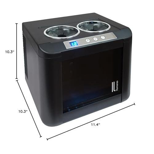 Vinotemp IL-OW002 Wine Chiller Refrigerator with Open Countertop Freestanding Design Electric Cooler with Adjustable Temperature Control, 2-Bottle, Black