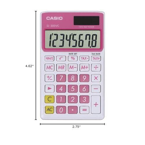 Casio SL-300VC Standard Function Calculator, Pink