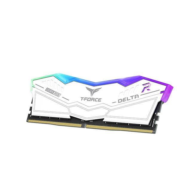 TEAMGROUP T-Force Delta RGB DDR5 Ram 64GB (2x32GB) 6000MHz PC5-48000 CL38 Intel XMP 3.0 & AMD Expo Compatible Desktop Memory Module Ram White FF4D564G6000HC38GDC01