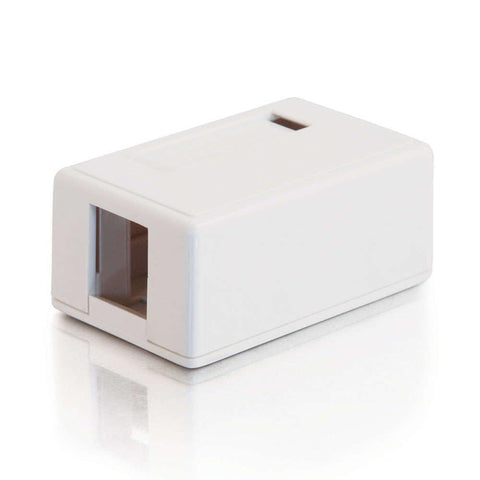 C2G 03831 1-Port Keystone Jack Surface Mount Box, White