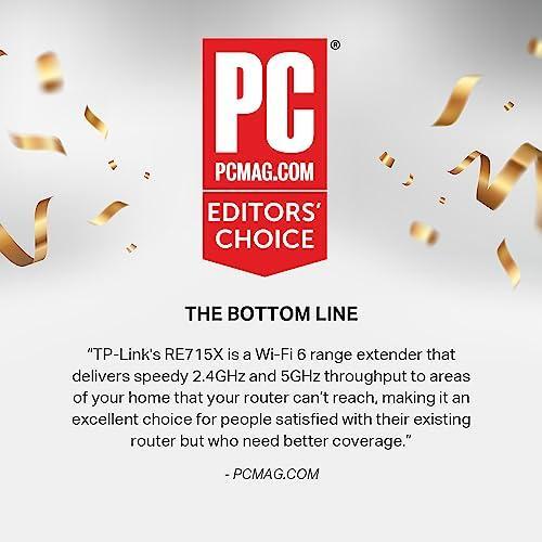 TP-Link AX3000 WiFi 6 Range Extender | PCMag Editor's Choice | Dual-Band Wireless Repeater w/Ethernet Port | Up to 2400 Sq. Ft., 64 Devices | Internet Signal Booster | APP Setup | EasyMesh (RE715X)