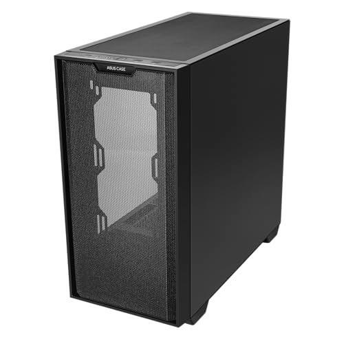 ASUS A21 Micro-ATX Case Black Edition Supports Graphics Cards up to 380mm, 360mm Coolers, & Standard ATX PSUs, Porous Front-Panel Mesh, Compatible with New BTF Hidden Connector Technology