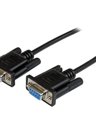 StarTech 1m DB9 RS232 Serial Null Modem Cable, Black (SCNM9FF1MBK) | 9 pin RS232 Null Modem Cable, Cross Wired, DB-9 (F) to DB-9 (F), Female to Female