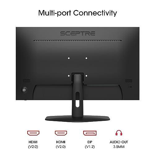 Sceptre New 24-inch Gaming Monitor 100Hz 1ms DisplayPort HDMI x2 100% sRGB AMD FreeSync Build-in Speakers, Eye Care Frameless Machine Black 2024 (E248W-FW100T)