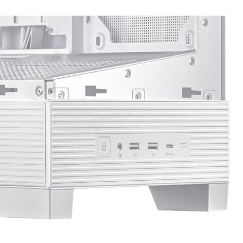ASUS A31 White ATX Mid-Tower Gaming Case, Dual-Sided Tempered Glass, Frameless Design, BTF Hidden Connectors, 360 AIO Support, 8° Angled Base, ARGB Ready, Optimized Airflow, Seamless Cable Management