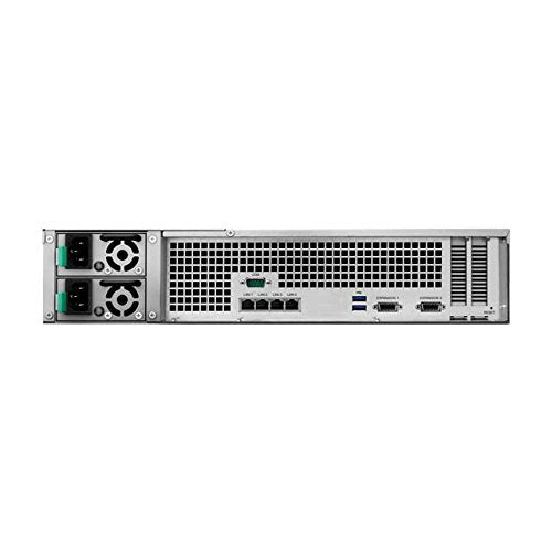 Synology RX1217RP 12-Bay 2U Rack Mount Storage Expansion Unit with 2X Power Supply, 3.5"/2.5" SATA Drive Bays, DiskStation Manager, Diskless