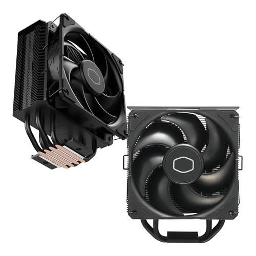 Cooler Master Hyper 212 Black CPU Air Cooler, SickleFlow 120 Edge PWM Fan, Aluminum Top Cover, 4 Copper Heat Pipes, 152mm Tall, AMD Ryzen AM5/AM4, Intel LGA 1851/1700/1200 Brackets