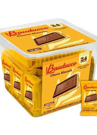 Bauducco Choco Biscuit Cookies ??Crispy Chocolate-Covered Biscuits, Individually Wrapped for Snacking, Dessert, and Lunch Boxes, 15.2 oz (Pack of 24)