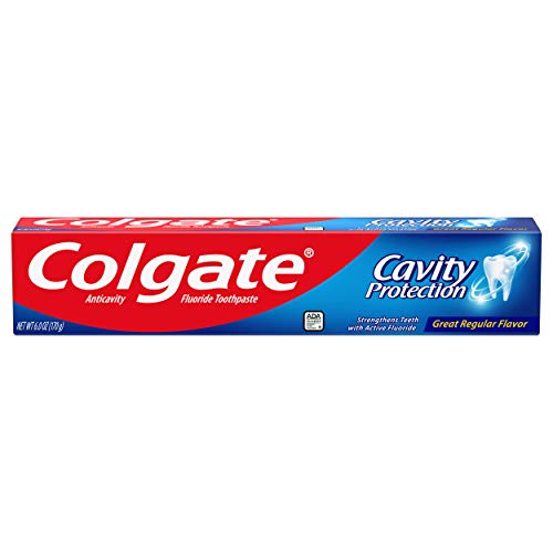 Colgate Cavity Protection Toothpaste with Fluoride, Great Regular Flavor, 6 Ounce Tube, 6 Pack