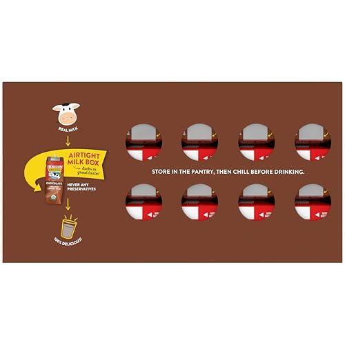 Horizon Organic Shelf Stable 1% Lowfat Chocolate Milk Boxes, USDA Certified Organic UHT Milk from Pasture-Raised Cows, No Refrigeration Required, 8 fl oz, 18 Count