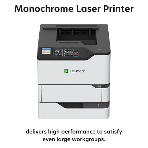 Lexmark MS821dn Monochrome Laser, Duplex (2-Sided) Printing: Integrated Duplex, 2.4-inch Color LCD Display, Print Speed: Up to 55 ppm, Recommended Monthly Page Volume: 3000-50000 Pages(50G0100)