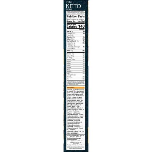 Ratio Trio Maple Almond Crunch Cereal, 10g Protein, Keto Friendly, 10.4 oz