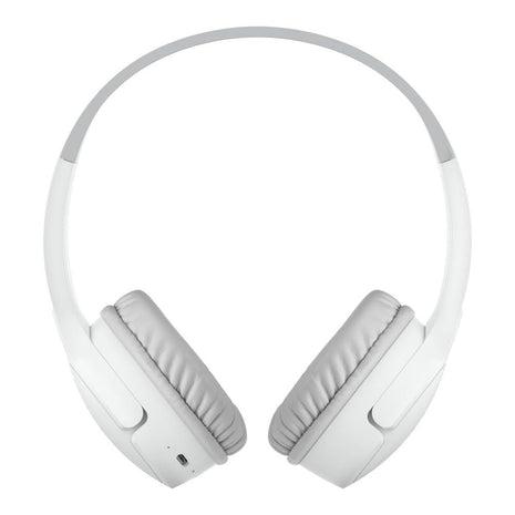 Belkin SoundForm Children's Mini Wireless Headphones with Built-in Microphone and Fun Sticker for 30 Hours Playback - Study Holidays on Ear Headphones for iPhone, iPad, Galaxy, White