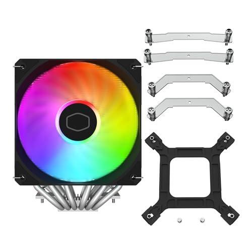 Cooler Master Hyper 620S Dual Tower CPU Air Cooler, ARGB Sync, 120mm PWM Fan, 6 Copper Direct Contact Heat Pipes, 154.9mm Tall Silver