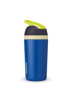 Owala Kids Flip Insulated Stainless-Steel Water Bottle with Straw and Locking Lid, 14-Ounce, Navy/Blue (Celestial Sphere)