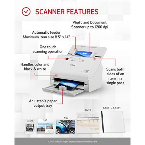 Canon imageFORMULA RS40 - Photo and Document Scanner, Auto Document Feeder, Windows and Mac, Scans Old and New Photos in Varying Sizes, USB Interface