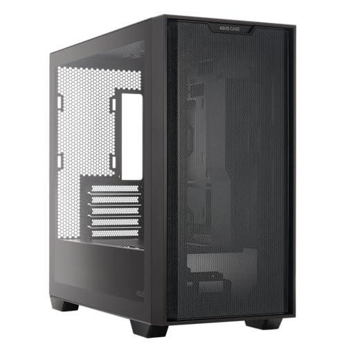 ASUS A21 Micro-ATX Case Black Edition Supports Graphics Cards up to 380mm, 360mm Coolers, & Standard ATX PSUs, Porous Front-Panel Mesh, Compatible with New BTF Hidden Connector Technology