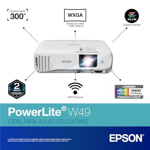 Epson PowerLite W49 LCD Projector - 16:10 - Ceiling Mountable