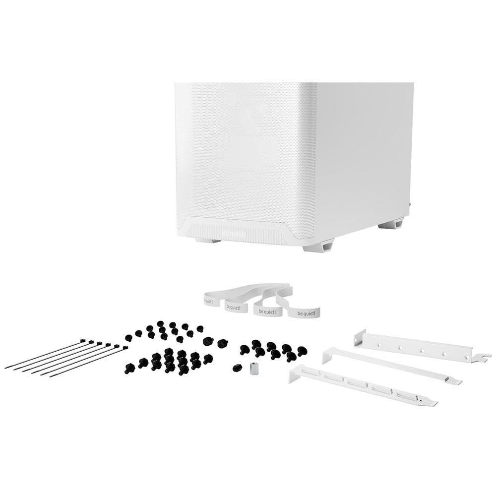 be quiet! Pure Base 501 White PC case | 2 Preinstalled Quiet Fans | Mid Case | USB 3.2 Gen | Quiet PC Case