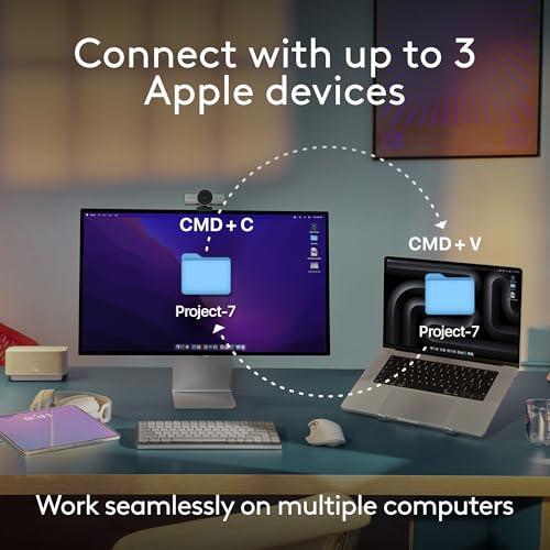 Logitech MX Anywhere 3S for Mac, Compact Wireless Bluetooth Mouse, 8K DPI Any-Surface Tracking, Quiet Clicks, USB C, Wireless Mouse for MacBook Pro, MacBook Air, iMac, iPad - Pale Grey