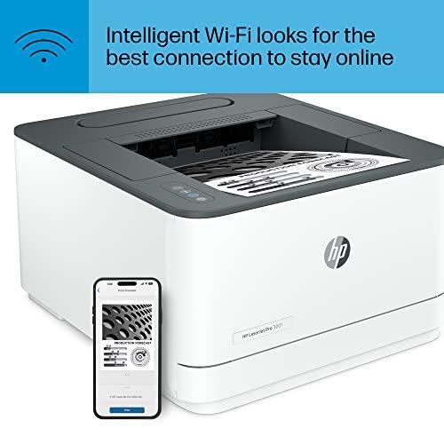 HP LaserJet Pro 3001dw Wireless Black & White Printer, Best-for-Office (3G65OF)