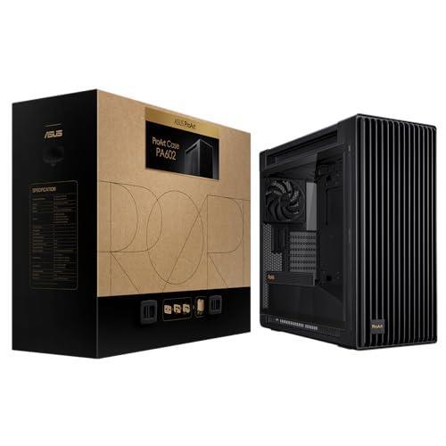 ASUS ProArt PA602 E-ATX Computer Case 420mm Radiator Support, Dual 200mm Built-in Fans, Front Panel IR dust Indicator, Power Lock Latch, Tool-Less PCIe mounting & GPU Holder, 20Gbps USB-C Front I/O