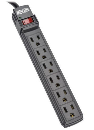 Tripp Lite 6 Outlet Power Strip NEMA 5-15R 6-ft Cord 5-15P Black Housing (PS66B)