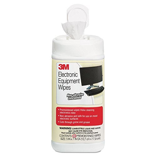 3M CL610 Electronic Equipment Cleaning Wipes, 5-1/2-Inch x6-3/4-Inch, 80 Count