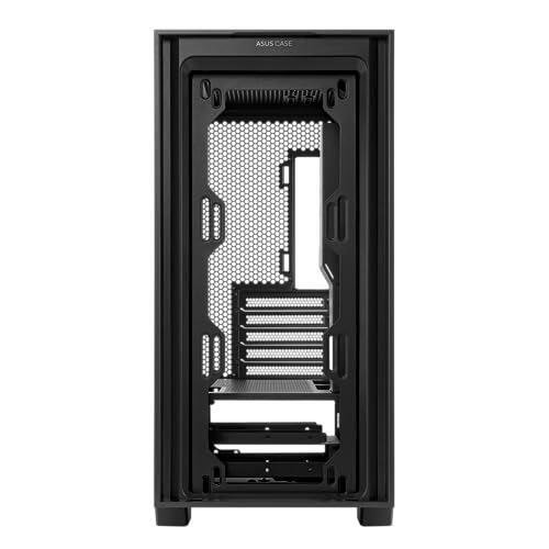 ASUS A21 Micro-ATX Case Black Edition Supports Graphics Cards up to 380mm, 360mm Coolers, & Standard ATX PSUs, Porous Front-Panel Mesh, Compatible with New BTF Hidden Connector Technology